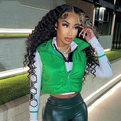 SULMY Deep Wave Wig With Blonde Highlights 100% Human Hair