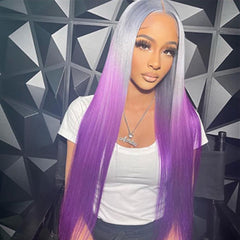 SULMY Grey With Purple Undertone 100% Human Hair Wigs