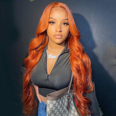 SULMY Orange Wig Human Hair
