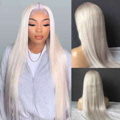 SULMY White Wig Human Hair