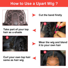 U Part Wig 2x4Inch Human Hair Half Wig Body Wave SULMY | SULMY.