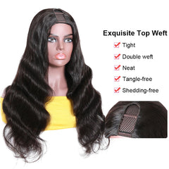 U Part Wig 2x4Inch Human Hair Half Wig Body Wave SULMY | SULMY.