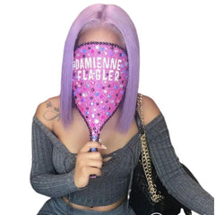 Violet Bob Lace Front Wig Colored Short Human Hair Wigs -SULMY | SULMY.