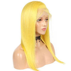 Yellow Wigs Human Hair Yellow Lace Front Colored Wig SULMY | SULMY.
