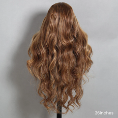 Piano Color Brown Blonde Highlights Human Hair Wigs Body Wave