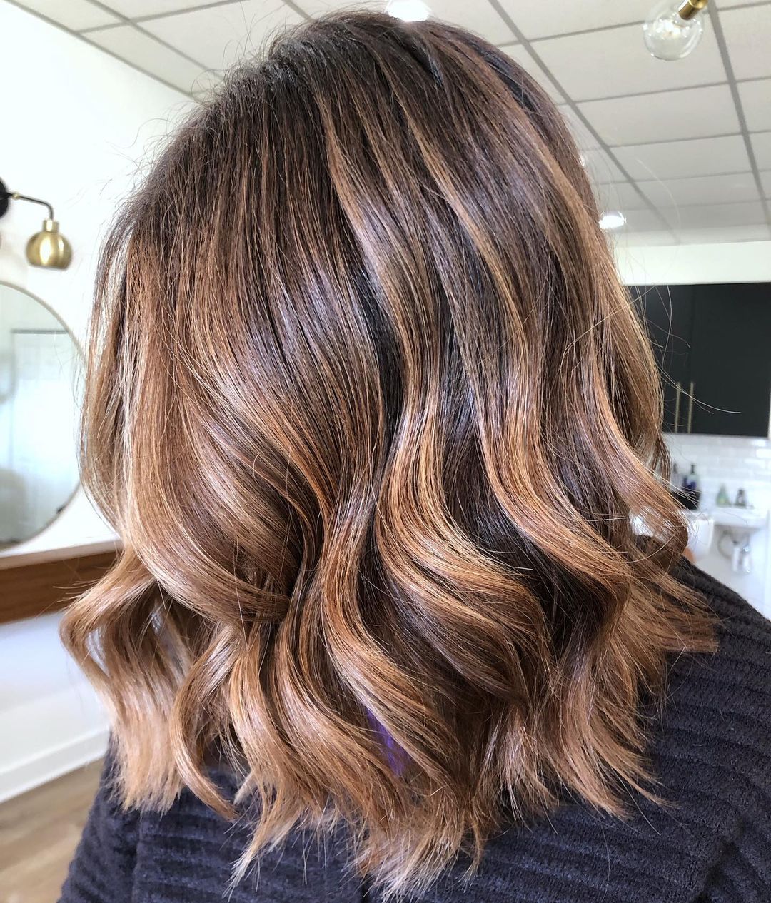 Glazed Caramel Balayage Wigs for Women Caucasian 100% Human Hair