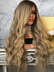 SULMY Long Ombre Brown Lace Front Wigs for White Women 100% Human Hair