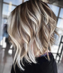 Shoulder-Grazing Short Balayage Wigs for Women Caucasian 100% Human Hair