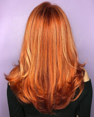 SULMY Bright Rose Gold Wigs 100% Real Human Hair for Caucasian Women