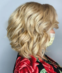 Curly Blonde Wigs for Women over 50 for Women Caucasian 100% Human Hair