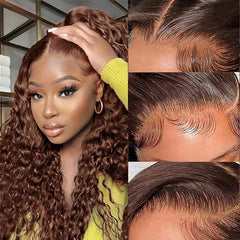 Chestnut Dark Brown Glueless Human Hair Wigs