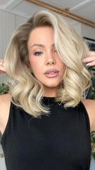 SULMY Gray Brown Blonde Highlights Wigs 100% Real Human Hair for Caucasian 180% Density