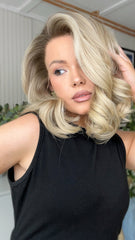 SULMY Gray Brown Blonde Highlights Wigs 100% Real Human Hair for Caucasian 180% Density