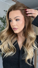SULMY Ashy Brown Ombre Wigs 100% Real Human Hair for Caucasian 180% Density
