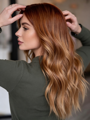 SULMY Strawberry Blonde and Red Wigs 100% Real Human Hair for Caucasian Women