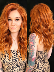 SULMY Copper Red Wigs 100% Real Human Hair for Caucasian Women