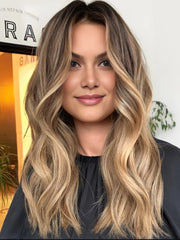 SULMY Golden Blonde Wigs 100% Real Human Hair for Caucasian