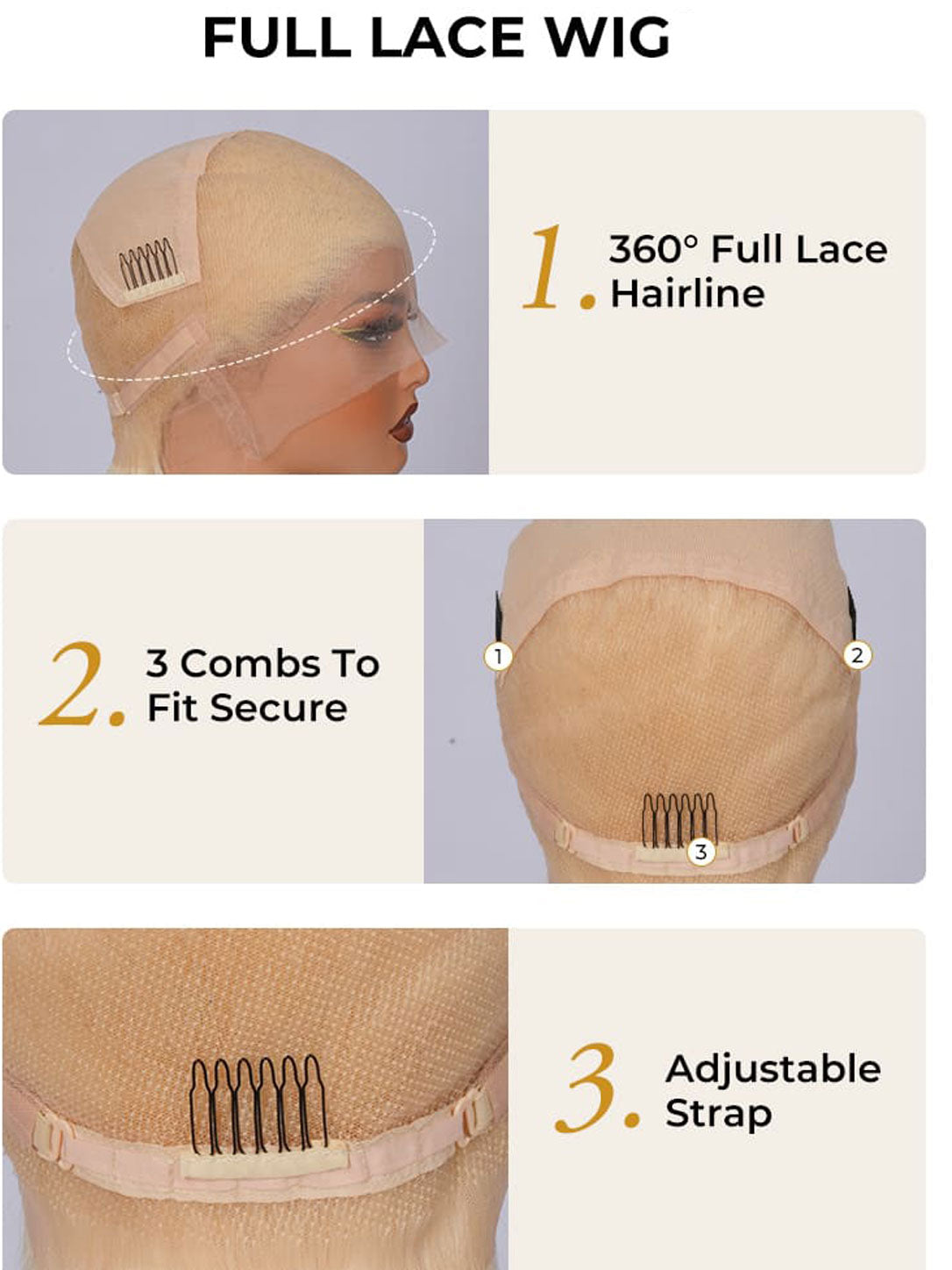 Full lace wig cap construction