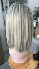 SULMY White Blonde Short Wigs for White Women 100% Human Hair