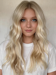 SULMY Pale Blonde Wigs 100% Real Human Hair for Caucasian