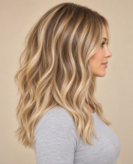 SULMY Subtle Honey Blonde Balayage Wigs-Long Version — side view, AI-generated visualization [transfer:15428200038620-side]
