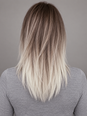 SULMY Ombre Blonde Short Bob Human Wigs Lace Front Wigs Preplucked Hairline with Baby Hair — back view, AI-generated visualization [transfer:15428210163932-back]