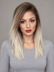 SULMY Ombre Blonde Short Bob Human Wigs Lace Front Wigs Preplucked Hairline with Baby Hair — front view, AI-generated visualization [transfer:15428210163932-front]