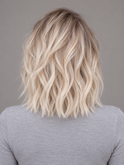 SULMY Ombre Short Blonde Lace Front Wigs 360 Wigs for White Women 100% Human Hair — back view, AI-generated visualization [transfer:15428211343580-back]