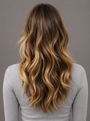 SULMY Blonde Layered Long Loose Front Wigs for White Women 100% Human Hair — back view, AI-generated visualization [transfer:15428212326620-back]