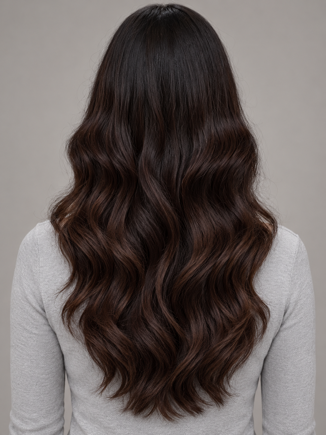 SULMY Natural Black Lace Front Wigs for White Women 100% Human Hair — back view, AI-generated visualization [transfer:15428212457692-back]