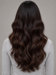 SULMY Natural Black Lace Front Wigs for White Women 100% Human Hair — back view, AI-generated visualization [transfer:15428212457692-back]