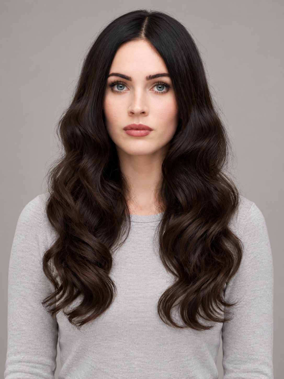 SULMY Natural Black Lace Front Wigs for White Women 100% Human Hair — front view, AI-generated visualization [transfer:15428212457692-front]