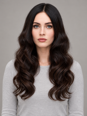 SULMY Natural Black Lace Front Wigs for White Women 100% Human Hair — front view, AI-generated visualization [transfer:15428212457692-front]