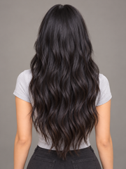 SULMY Body Wave Human Hair Wigs with Bangs for White Women 100% Human Hair — back view, AI-generated visualization [transfer:15428212916444-back]
