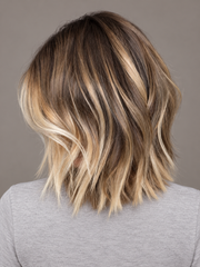 SULMY Choppy Cut Wigs with Balayage for Women Caucasian 100% Human Hair — back view, AI-generated visualization [transfer:15428215537884-back]