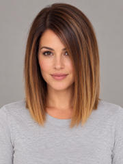 SULMY Straight Balayage Bob Wigs for Women Caucasian 100% Human Hair — front view, AI-generated visualization [transfer:15428215800028-front]