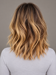 SULMY Shoulder-Length Balayage Wigs for Women Caucasian 100% Human Hair — back view, AI-generated visualization [transfer:15428216848604-back]