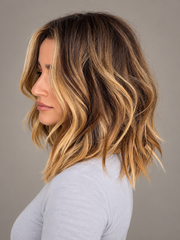 SULMY Shoulder-Length Balayage Wigs for Women Caucasian 100% Human Hair — side view, AI-generated visualization [transfer:15428216848604-side]