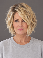 SULMY Wavy Wigs for Women over 50 for Women Caucasian 100% Human Hair — front view, AI-generated visualization [transfer:15428217503964-front]