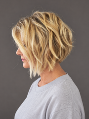 SULMY Wavy Wigs for Women over 50 for Women Caucasian 100% Human Hair — side view, AI-generated visualization [transfer:15428217503964-side]