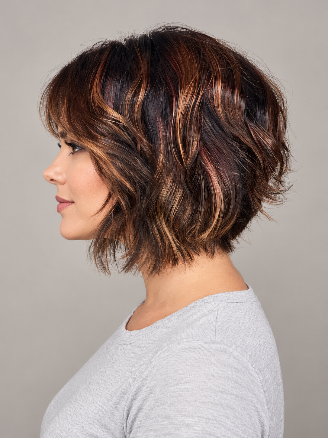 SULMY Wigs for Older Women with Round Faces for Women Caucasian 100% Human Hair — side view, AI-generated visualization [transfer:15428217766108-side]