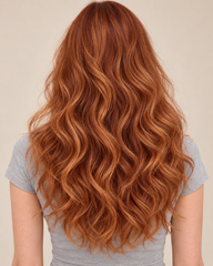 SULMY Autumn-Ready Pumpkin Spice Wigs 100% Real Human Hair for Caucasian Women — back view, AI-generated visualization [transfer:15428221993180-back]