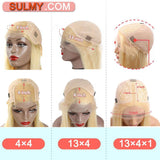 Honey Blonde Wig with #4 Dark Brown Root 100% Human Hair