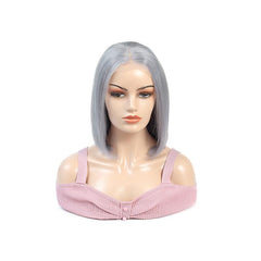 Grey Bob Lace Front Wig Colored Short Human Hair Wigs -SULMY | SULMY.