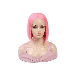 Pink Bob Lace Front Wig Colored Short Human Hair Wigs -SULMY | SULMY.
