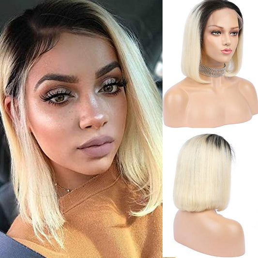 1b 613 Blonde Bob Lace Front Wig Colored Short Ombre Human Hair Wigs -SULMY | SULMY.