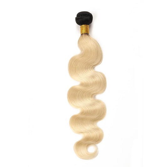 Ombre Blonde Hair Weave 1 Bundles Human Hair Dark Roots Body Wave | SULMY.