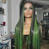Green and Black Highlights Wigs 100% Real Human Hair