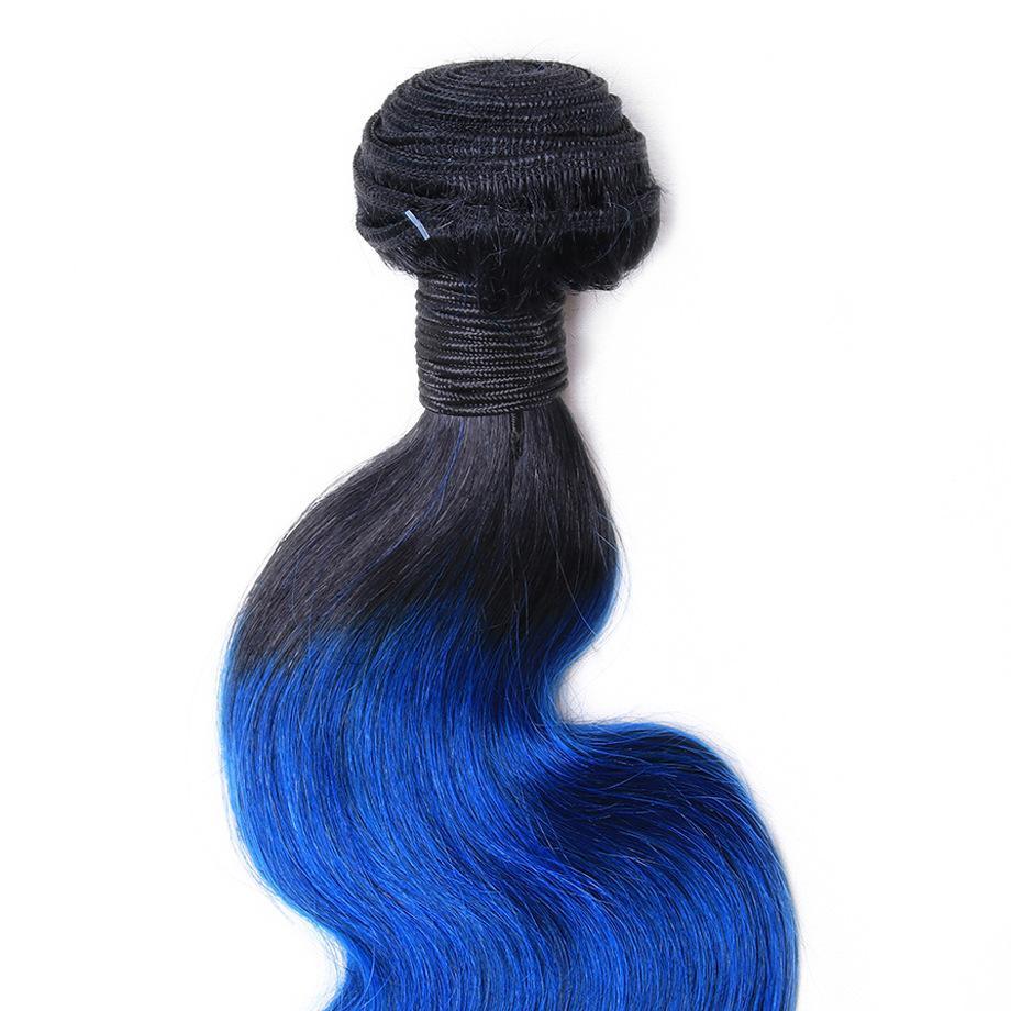 Royal Blue Hair Weave 1 Bundles Dark Roots Electric Blue Human Hair Body Wave | SULMY.