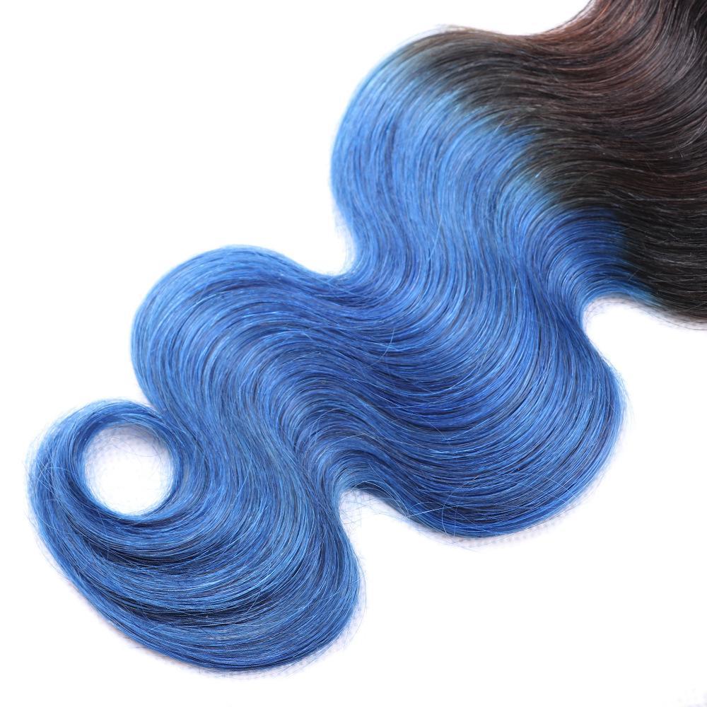 Royal Blue Hair Weave 1 Bundles Dark Roots Electric Blue Human Hair Body Wave | SULMY.